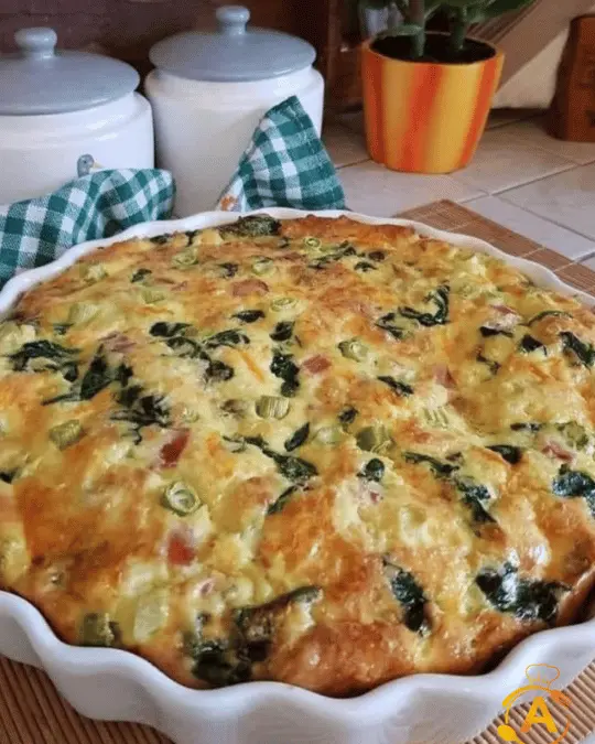 CRUSTLESS QUICHE WITH BACON SPINACH