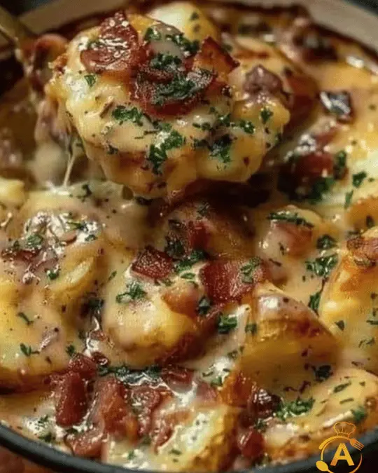 Cheesy Potato Casserole with Crispy Bacon