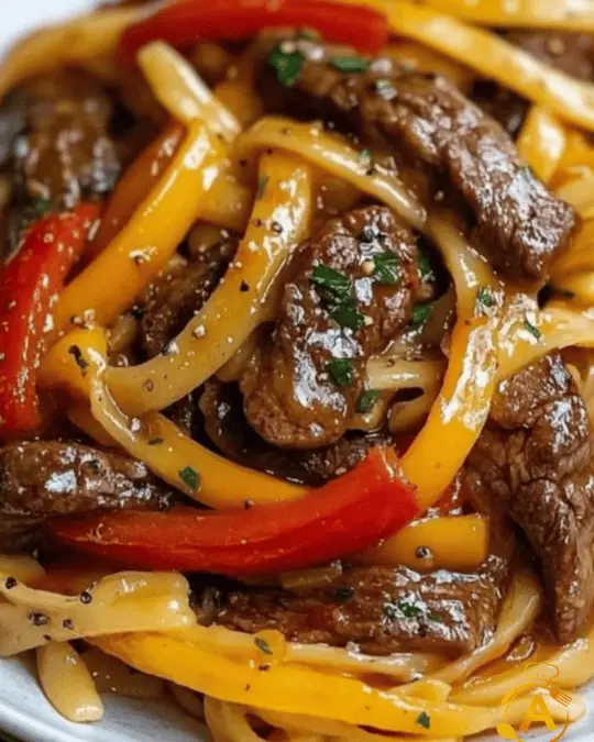 Classic Pepper Steak with Pasta