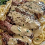 Creamy Garlic Steak Alfredo