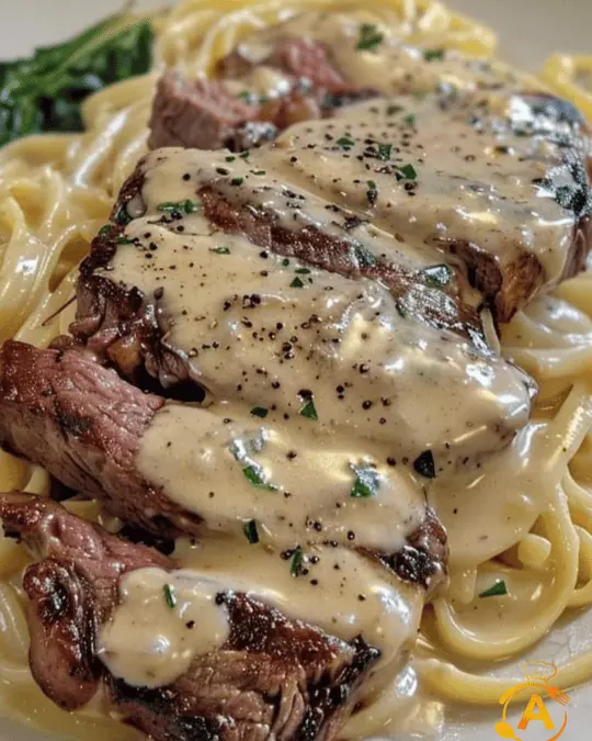 Creamy Garlic Steak Alfredo