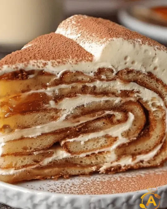 Decadent Layered Cream and Caramel Crepe Cake