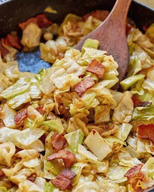 FRIED CABBAGE WITH BACON ONION AND GARLIC