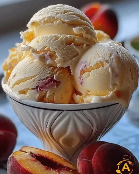 Homemade Peach Ice Cream