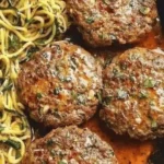 Juicy Beef Patties with Zucchini Noodles