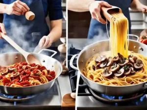 Linguine with Mushrooms, Olives & Sun-Dried Tomatoes