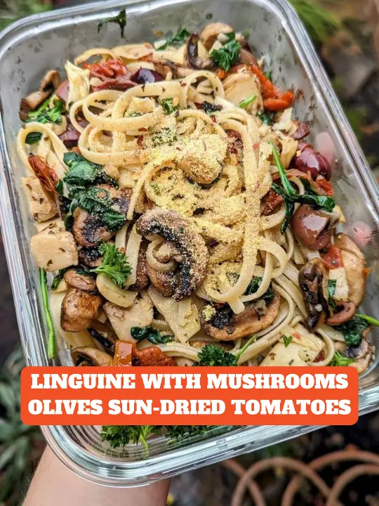 Linguine with Mushrooms, Olives & Sun-Dried Tomatoes