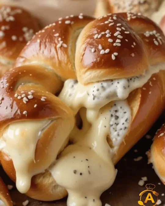 Mozzarella Stuffed Soft Pretzels