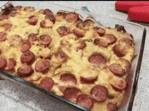 Potato and Sausage Bake with Sour Cream Sauce Recipe