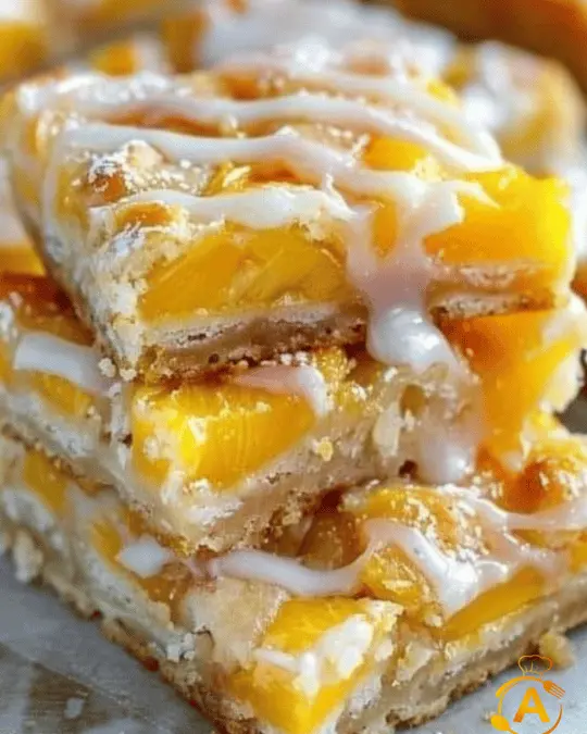 Scrumptious Peach Bars with Vanilla Glaze