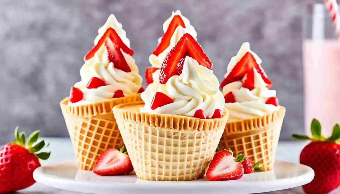 Strawberry Crunch Cheesecake Cones