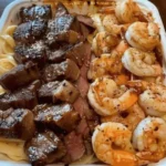 cajun shrimp and steak alfredo pasta