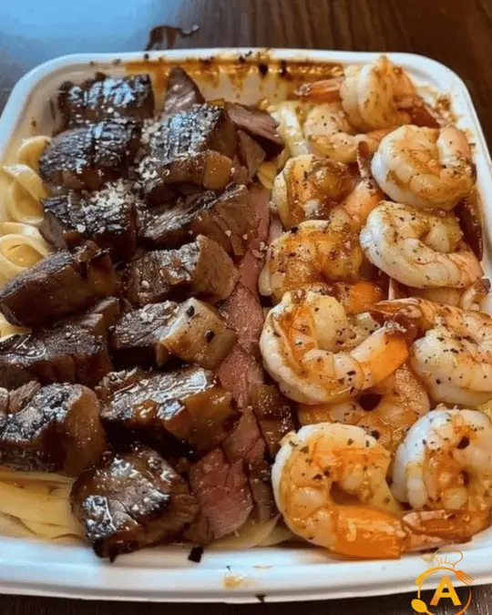 cajun shrimp and steak alfredo pasta