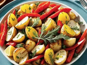 roasted potato roasted red pepper lemon garlic dill recipe