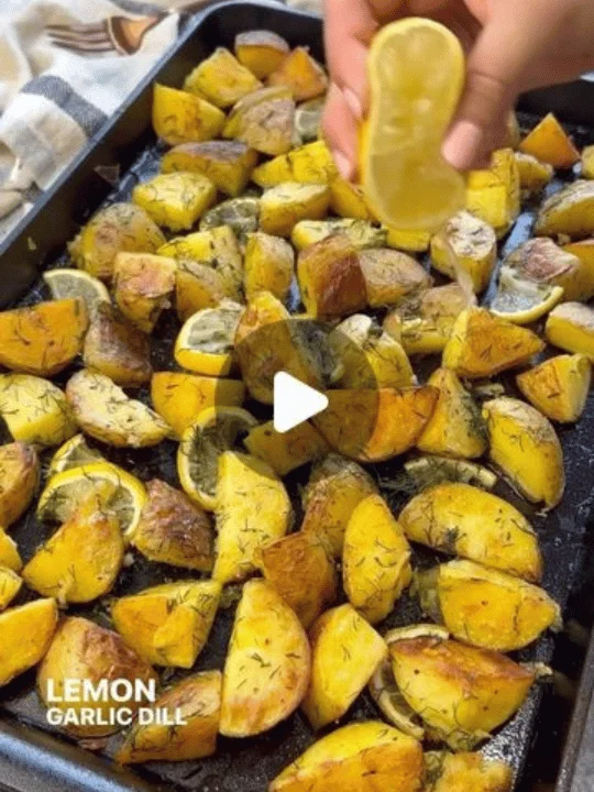 roasted potato roasted red pepper lemon garlic dill recipe