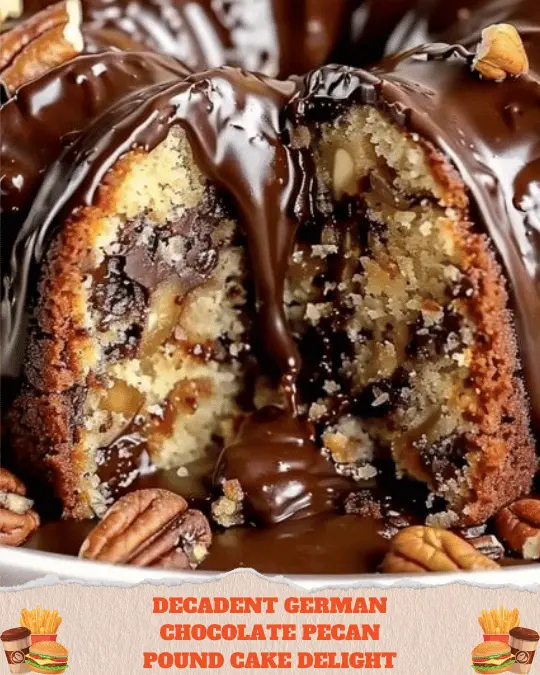 Decadent German Chocolate Pecan Pound Cake Delight