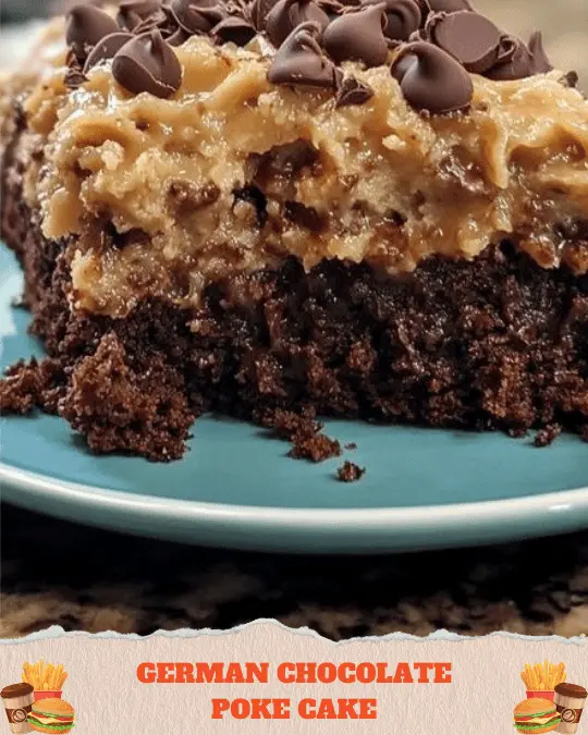 German Chocolate Poke Cake