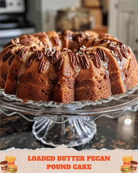 Loaded Butter Pecan Pound Cake