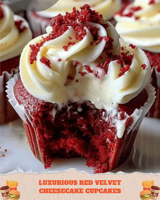 Luxurious Red Velvet Cheesecake Cupcakes