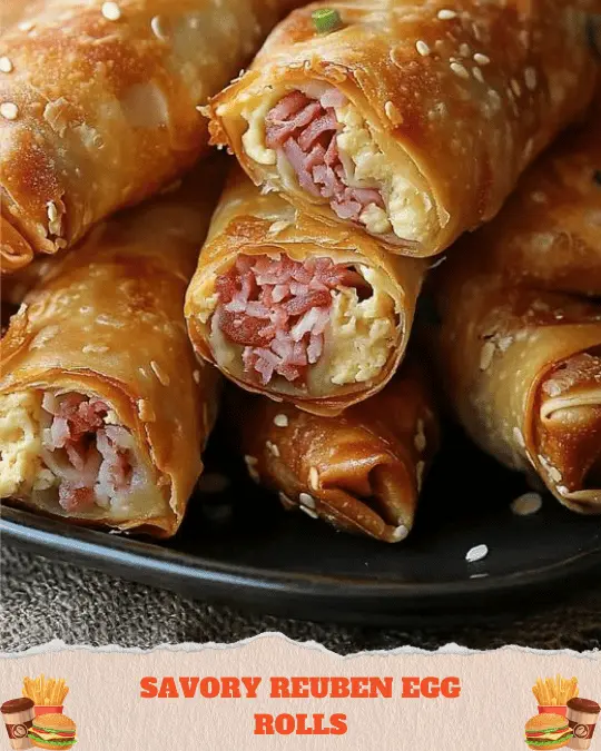 Savory Reuben Egg Rolls