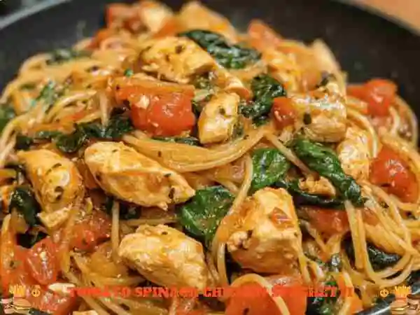 Tasty Tomato Spinach Chicken Spaghetti Recipe